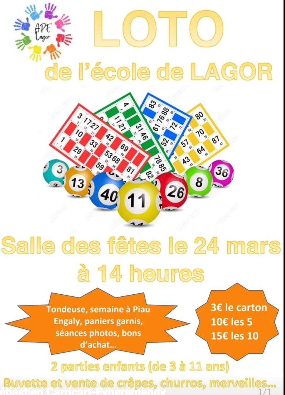 Loto de l'école de Lagor dimanche 24 mars à la salle des fêtes - Mairie ...